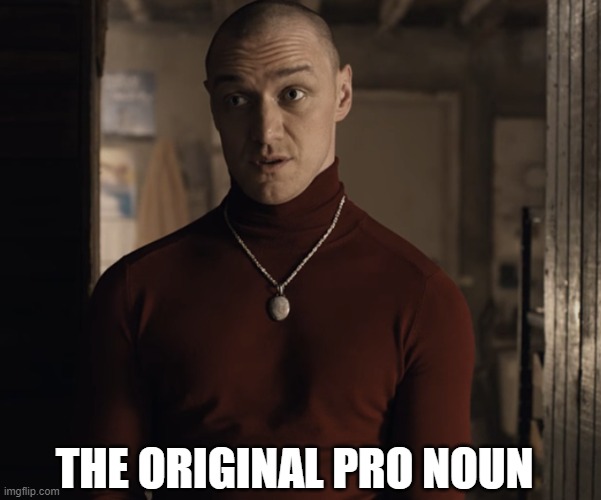 THE ORIGINAL PRO NOUN | image tagged in gender identity | made w/ Imgflip meme maker