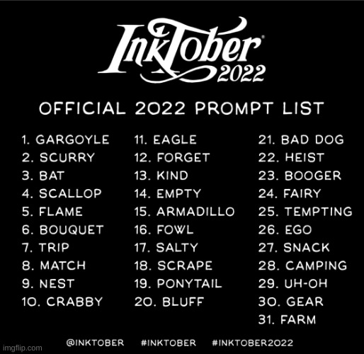 idfk why I made this a temp but this is the inktober thing :thumbs up: | image tagged in inktober 2022 | made w/ Imgflip meme maker