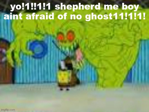 brave | yo!1!!1!1 shepherd me boy aint afraid of no ghost11!1!1! | image tagged in oh yeah | made w/ Imgflip meme maker