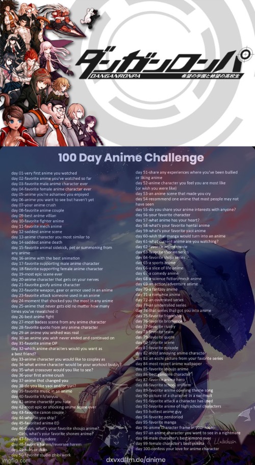 (Day 5) The blatant ableism and chapter 3 of udg makes me sad but the series is actually good (i finished then all) | image tagged in 100 day anime challenge | made w/ Imgflip meme maker