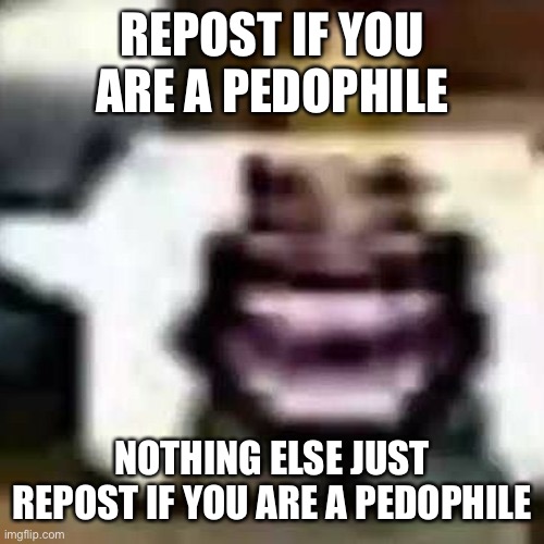 HeHeHeHaw | REPOST IF YOU ARE A PEDOPHILE; NOTHING ELSE JUST REPOST IF YOU ARE A PEDOPHILE | image tagged in hehehehaw | made w/ Imgflip meme maker