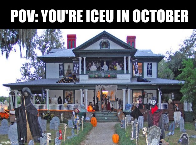 Meme #123 | POV: YOU'RE ICEU IN OCTOBER | image tagged in halloween,iceu,funny,relatable,memes,spooky month | made w/ Imgflip meme maker
