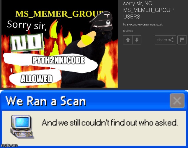 image tagged in we ran a scan | made w/ Imgflip meme maker