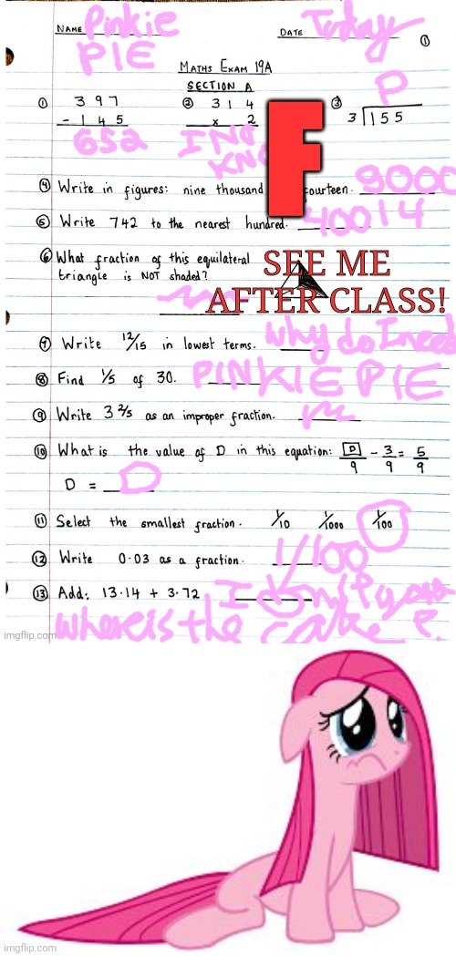 image tagged in pinkie pie very sad | made w/ Imgflip meme maker