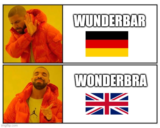 No - Yes | WUNDERBAR; WONDERBRA | image tagged in no - yes | made w/ Imgflip meme maker