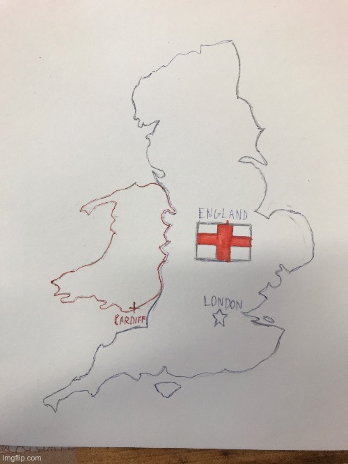 drawing the UK for a school project | made w/ Imgflip meme maker