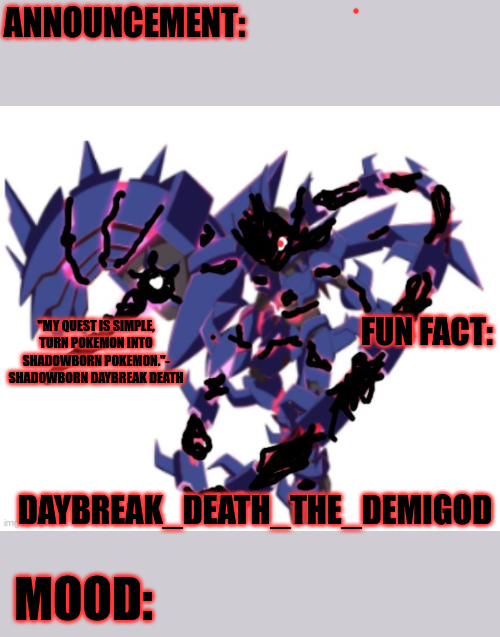 High Quality Daybreak Death the Demigod Shadowborn Daybreak Eternal announce Blank Meme Template