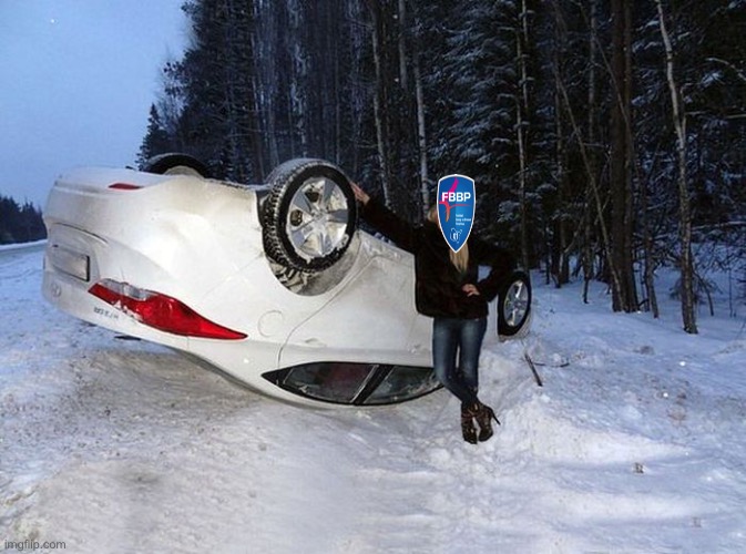 FBBP01 Survived A Small Car Accident | image tagged in upside down car,fbbp01 | made w/ Imgflip meme maker