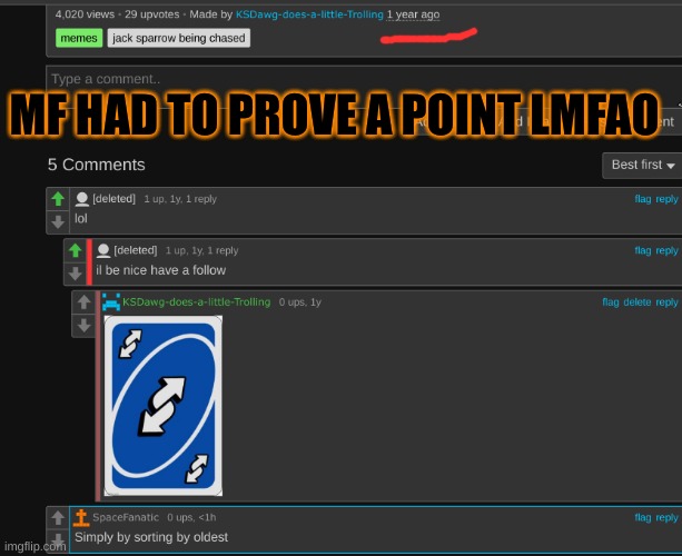 MF HAD TO PROVE A POINT LMFAO | made w/ Imgflip meme maker