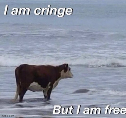 the cringiest people are the freest | image tagged in i am cringe but i am free | made w/ Imgflip meme maker