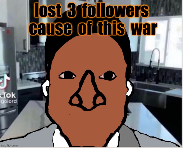 lmao | lost  3  followers  cause  of  this  war | image tagged in n | made w/ Imgflip meme maker