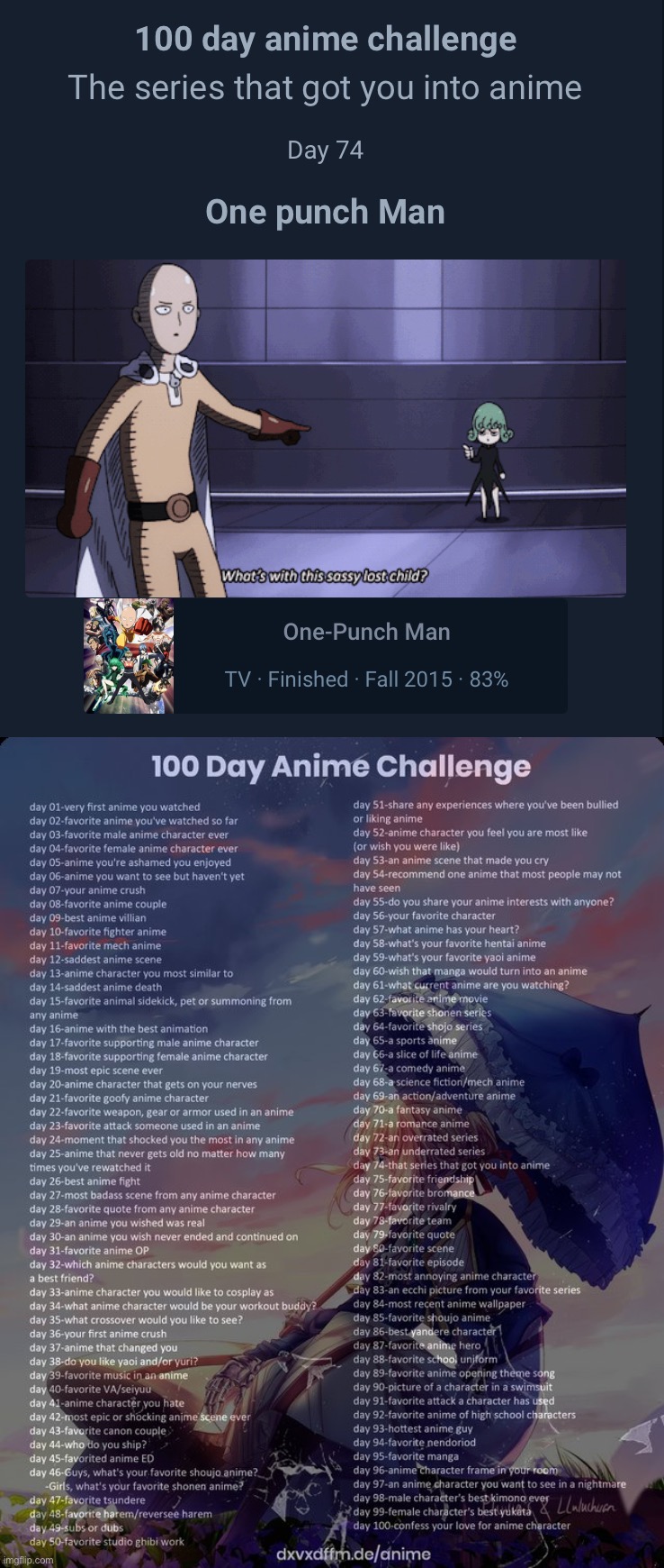 image tagged in 100 day anime challenge | made w/ Imgflip meme maker