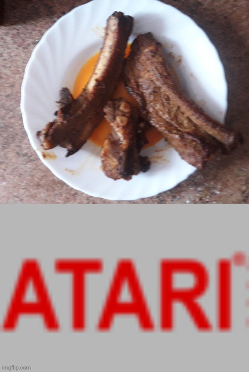 Atari-shaped steak | made w/ Imgflip meme maker