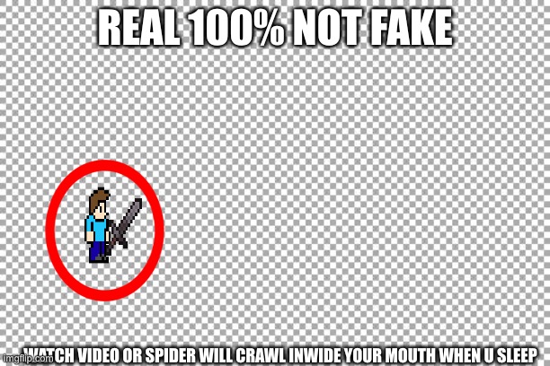 Totally rel footag of minecraf (NOT CLICKBAT) | REAL 100% NOT FAKE; WATCH VIDEO OR SPIDER WILL CRAWL INWIDE YOUR MOUTH WHEN U SLEEP | image tagged in real | made w/ Imgflip meme maker