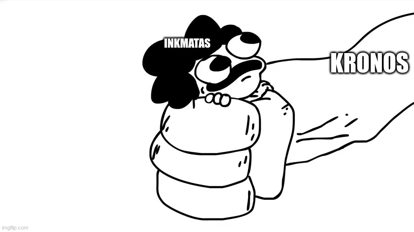 sr pelo being grabbed | KRONOS INKMATAS | image tagged in sr pelo being grabbed | made w/ Imgflip meme maker