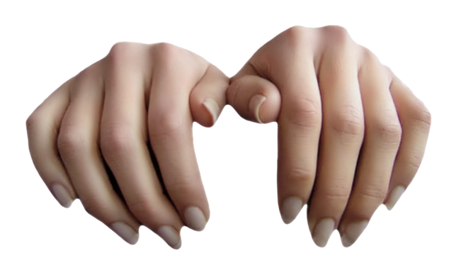 High Quality Two Grabbing Hands Manicured Transparent Background Blank Meme Template