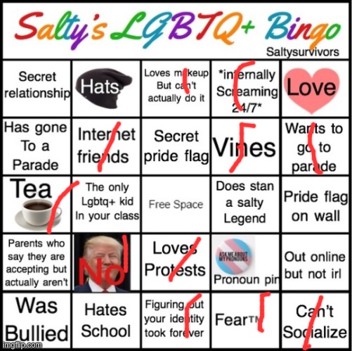 Yes | image tagged in the pride bingo | made w/ Imgflip meme maker
