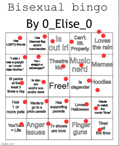 Bisexual bingo by me! | image tagged in bisexual bingo,bingo | made w/ Imgflip meme maker