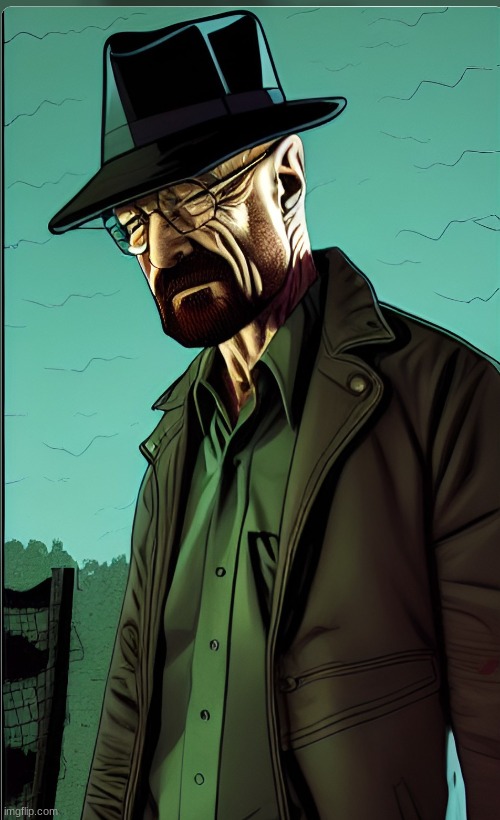 Walter white in the art of the walking dead comics you try (https://www.wombo.art/create) | made w/ Imgflip meme maker
