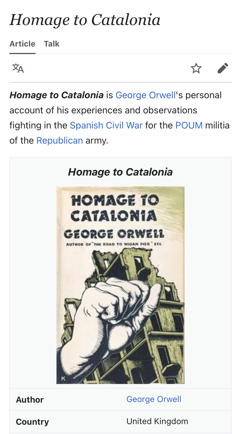 George Orwell Homage to Catalonia Blank Meme Template