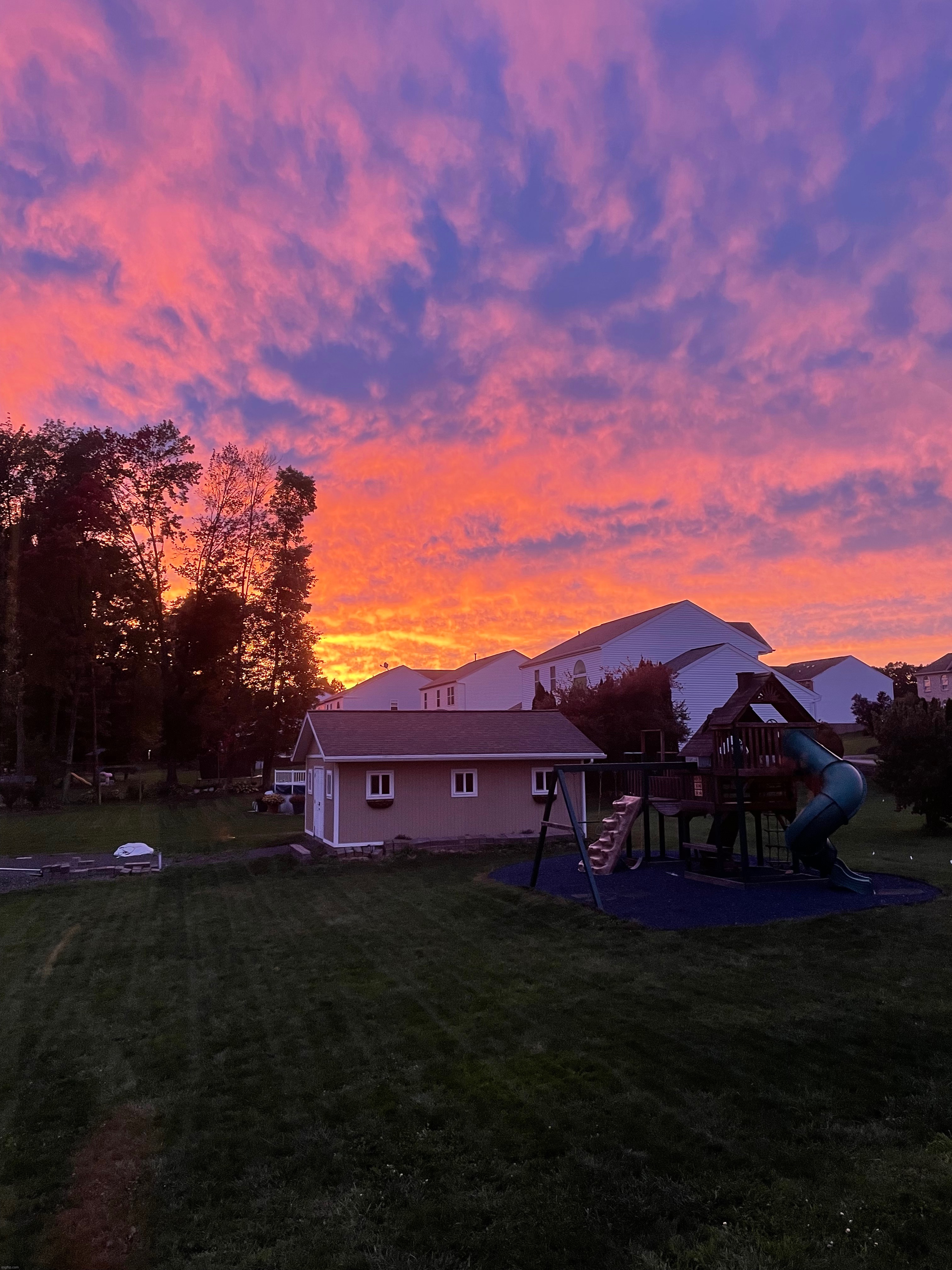 Beautiful sunset picture I took from my backyard | made w/ Imgflip meme maker