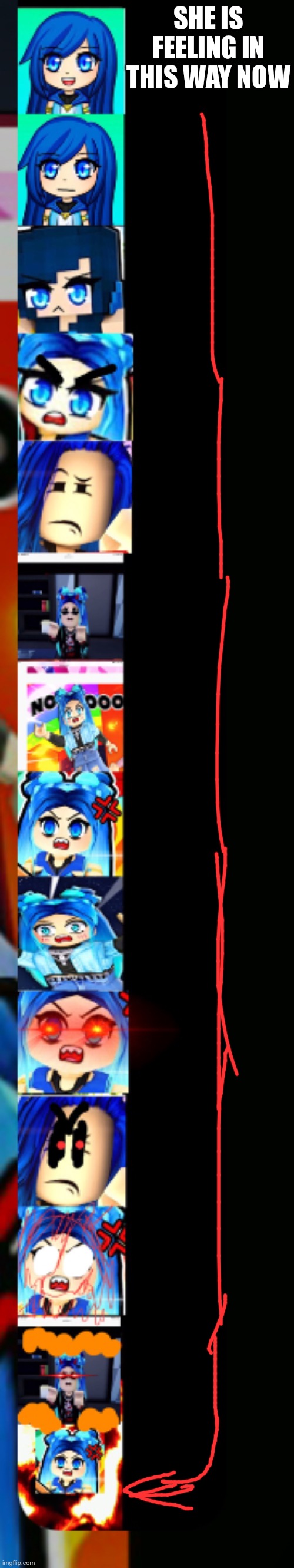 ItsFunneh Becoming Angry Extended | SHE IS FEELING IN THIS WAY NOW | image tagged in itsfunneh becoming angry extended | made w/ Imgflip meme maker