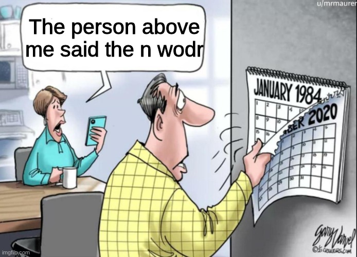 1984 Calendar | The person above me said the n wodr | image tagged in 1984 calendar | made w/ Imgflip meme maker