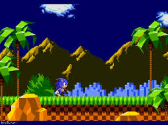 This is a screenshot from the very first prototype of the original Sonic The Hedgehog | made w/ Imgflip meme maker