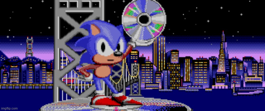 this was the 0.02 prototype of Sonic CD, with Sonic spinning a disk, until eggman shows up. This was removed in the inital game. | made w/ Imgflip meme maker