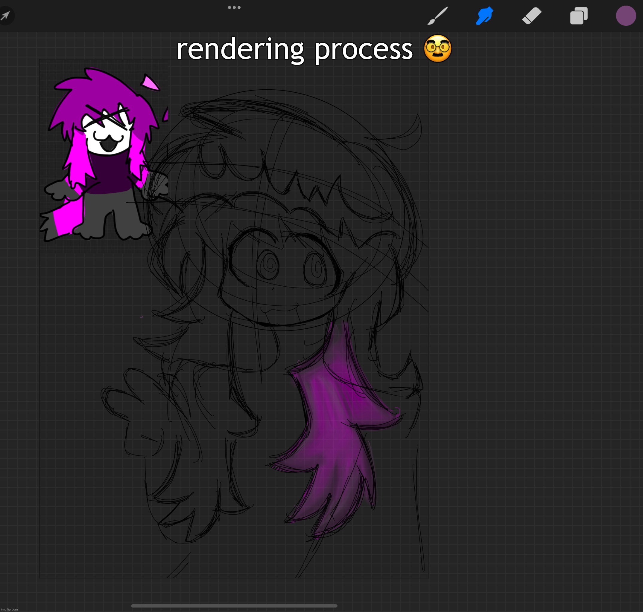 so,, so like i made this random weird oc and now i love him, the end | rendering process 🥸 | made w/ Imgflip meme maker