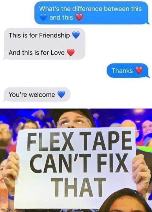 flex tape can't fix that | image tagged in flex tape can't fix that | made w/ Imgflip meme maker