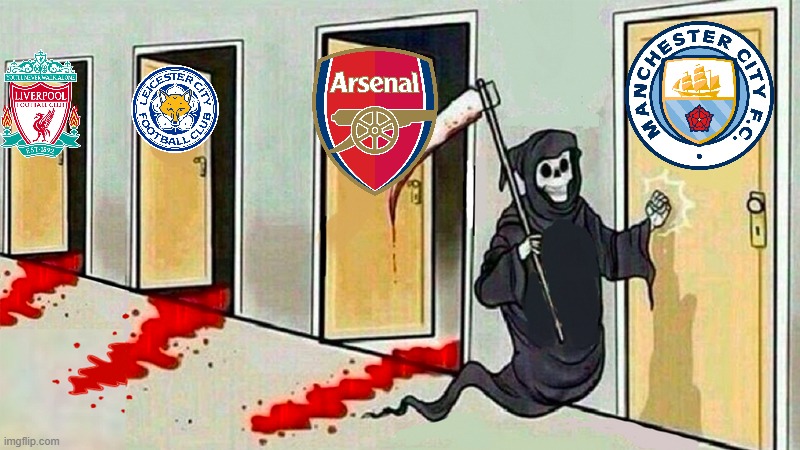 Manchester Derby 2022/23 | image tagged in death knocking at the door | made w/ Imgflip meme maker
