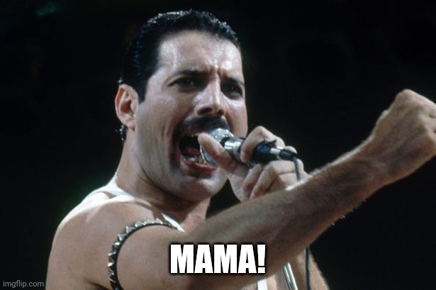 Freddie Mercury | MAMA! | image tagged in freddie mercury | made w/ Imgflip meme maker