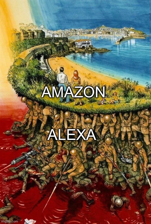 I’m not an Amazon fan but I have to admit… |  AMAZON; ALEXA | image tagged in carrying society,amazon,alexa | made w/ Imgflip meme maker