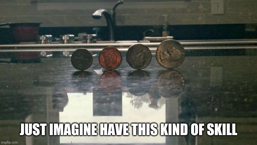 Yes, I did that | JUST IMAGINE HAVE THIS KIND OF SKILL | image tagged in coins,balance | made w/ Imgflip meme maker