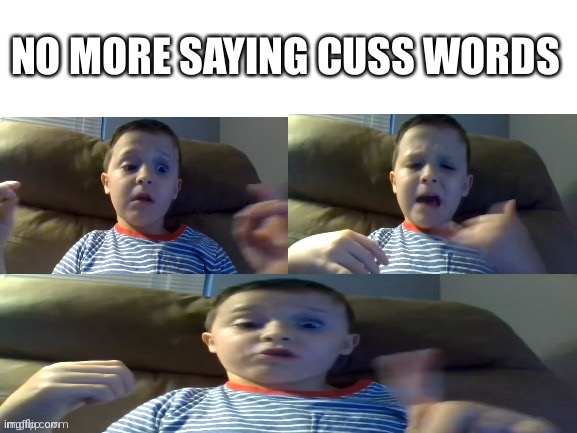 No More Saying Cuss Words meme | NO MORE SAYING CUSS WORDS | image tagged in no more saying cuss words meme | made w/ Imgflip meme maker