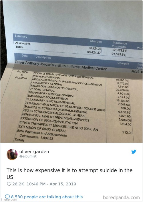 93,424.37$ american healthcare is expensive asf | made w/ Imgflip meme maker