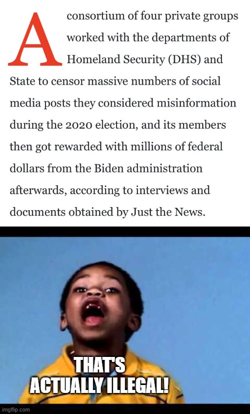 Yes . . . it's illegal as hell and might directly violate the Constitution. | THAT'S ACTUALLY ILLEGAL! | image tagged in typical authoritarian leftists | made w/ Imgflip meme maker