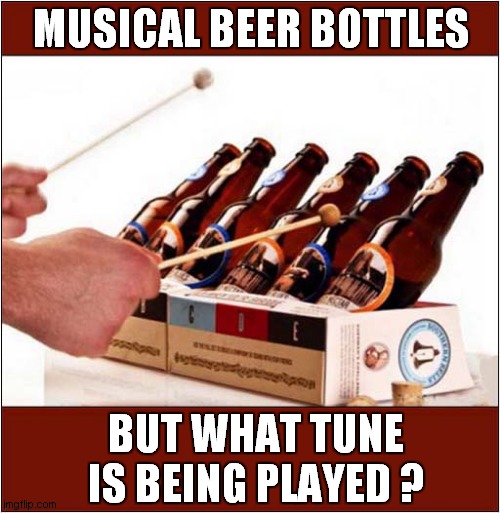 Suggestions Please ? | MUSICAL BEER BOTTLES; BUT WHAT TUNE IS BEING PLAYED ? | image tagged in musical,bottles | made w/ Imgflip meme maker