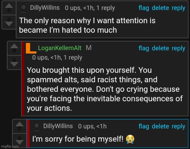 I hate this dude. | image tagged in blue playing the victim | made w/ Imgflip meme maker