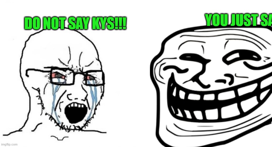 YOU JUST SA; DO NOT SAY KYS!!! | made w/ Imgflip meme maker