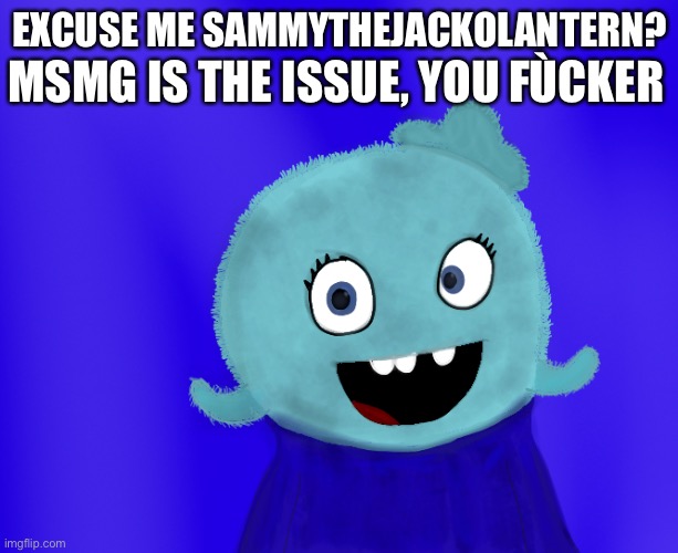 A meme site is not the issue. | MSMG IS THE ISSUE, YOU FÙCKER; EXCUSE ME SAMMYTHEJACKOLANTERN? | image tagged in why | made w/ Imgflip meme maker