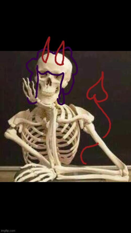 happy spooktober | image tagged in skeleton waiting | made w/ Imgflip meme maker