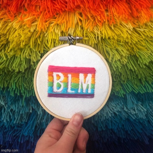 Rainbow BLM | image tagged in rainbow blm,black lives matter,lgbt,tolerance,diversity | made w/ Imgflip meme maker
