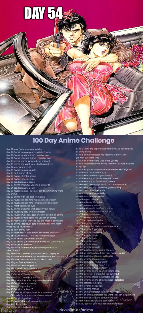 City Hunter (ryo was in jump force) | DAY 54 | image tagged in 100 day anime challenge | made w/ Imgflip meme maker