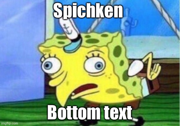 Sponge chicken | Spichken; Bottom text | image tagged in memes,mocking spongebob | made w/ Imgflip meme maker