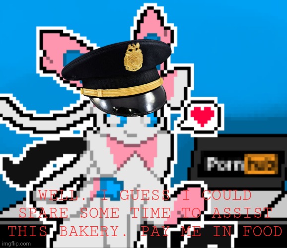 “AYO WTF SYLVEON” -Umbrelphox2023 | WELL. I GUESS I COULD SPARE SOME TIME TO ASSIST THIS BAKERY. PAY ME IN FOOD | made w/ Imgflip meme maker