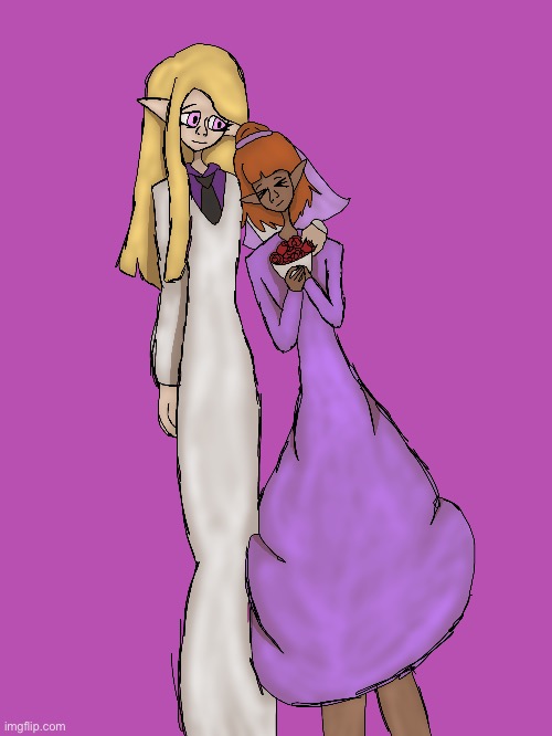 Just a little lesbian wedding I drew (it’s also on my deviantart, which is in the comments) | made w/ Imgflip meme maker