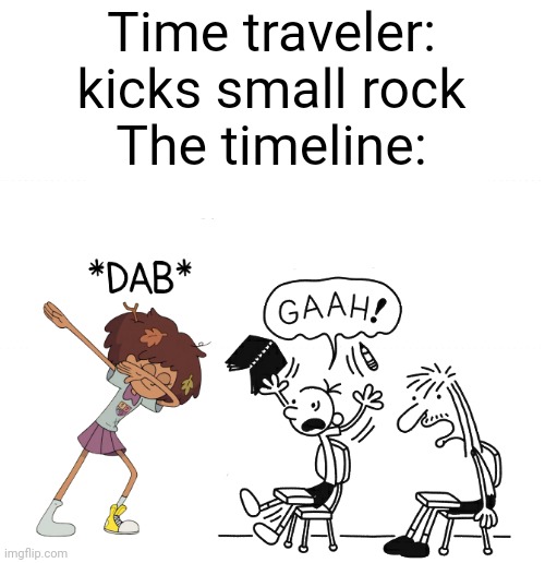 Amphibia × DOAWK Crossover confirmed by Disney?? | Time traveler: kicks small rock
The timeline: | image tagged in amphibia,diary of a wimpy kid | made w/ Imgflip meme maker