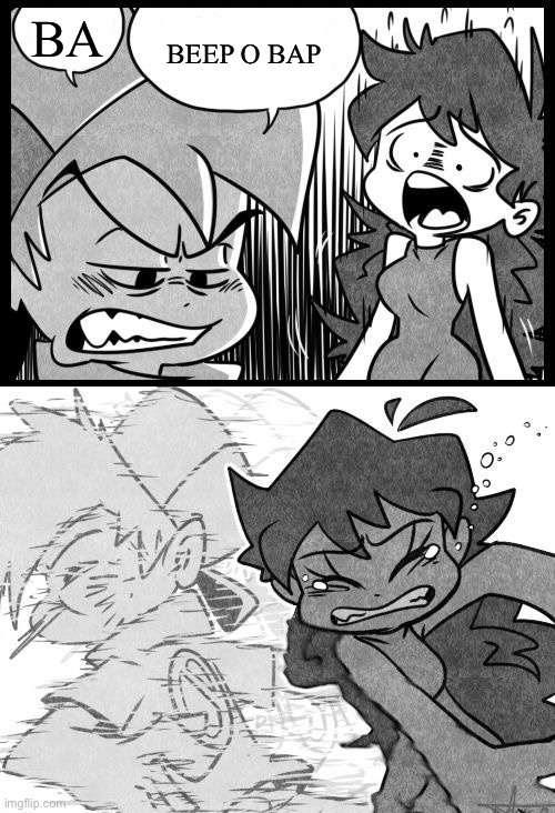 GF Slapping BF | BA; BEEP O BAP | image tagged in gf slapping bf | made w/ Imgflip meme maker